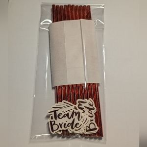 Team Bride 10pcs Disposable Paper Straw Wedding Bridal Party Bachelorette